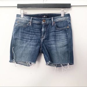 7 for all man kind raw hem shorts 26